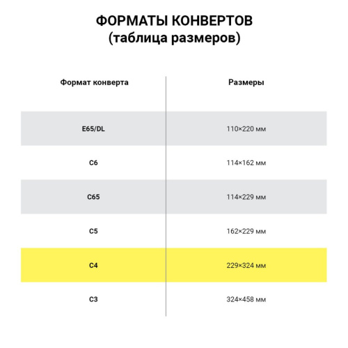 Конверты почтовые С4 отрывная полоса, внутренняя запечатка, 250 шт фото 2